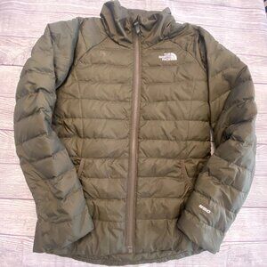 The North Face Girls Green Quilted 550 Down Winter Jacket Size Large